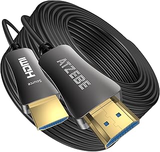 اتزدبي كيبل الياف بصرية HDMI 2.0 بطول 50 متر يدعم UHD 4K @60Hz HDR، سرعة عالية 18Gbps، YCbCr 4:4:4 8bit، ثلاثي الابعاد، ARC، HEC، CEC، HDCP 2.2