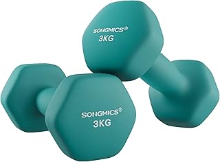 SONGMICS Set of 2 Dumbbells, Non-Slip Neoprene Hand Weights with Matte Finish, Home Workout, Fitness Exercise