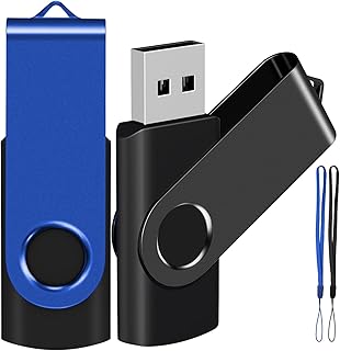 ايستبول ذاكرة فلاش USB 2 جيجابايت من قطعتين (اسود وازرق مع حبل مجاني)، سعة 2.0 GB