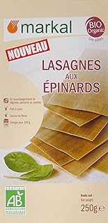 رقائق لازانيا عضوية بالسبانخ من ماركال، وزن 250 غرام - عبوة واحدة