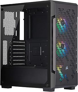 حافظة كمبيوتر مكتبي اي كيو 220T باضاءة الوان RGB من كورسير، CC-9011173-WW، أسود