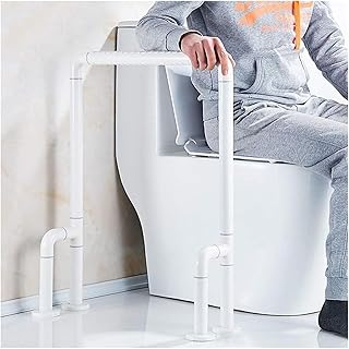 Toilet Grab Bar, Toilet frame bathroom toilet grab handles, Anti Slip Bathroom Seat Support Bar, Night Vision Function for Elderly Pregnant Seniors Disabled Injury(White)