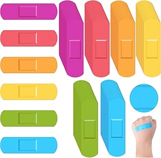 Kids Bandages Bulk Colorful Flexible Bandages Neon Waterproof Breathable Bandages Strip Protect Cuts and Scratches for Toddlers, 2.83 x 0.75 Inch (540)