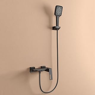 Wall Mounted Bath Shower Mixer Tap Waterfall Bath Taps With Shower Attament Hot And Cold 3 Mode Hand Shower Bath Taps Black