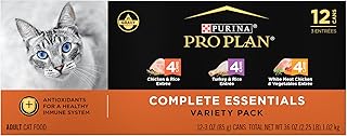 Purina Pro Plan Gravy, High Protein Wet Cat Food Variety Pack, COMPLETE ESSENTIALS Chicken & Turkey Favorites - (2 Packs of 12) 3 oz. Cans