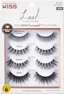 رموش صناعية من KISS Lash Couture متعددة الرموش ، التأثير الضعيف المفضل لدى المشاهير ، الحجم والتجعيد ، مظهر تمديدات الرموش ، نمط متقاطع ، قابل لإعادة الاستخدام ، خالٍ من القسوة ، مناسب للعدسات اللاصقة