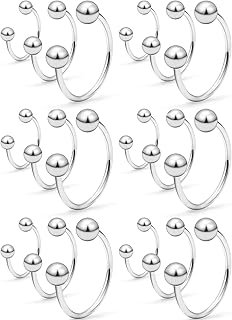 SCERRING 20G Nose Hoop Rings Stainless Steel Nose Horseshoe Hoop Rings Eyebrow Lip Ear Tragus Septum Piercing Jewelry Hanger Retainer 6-14mm 18-30PCS