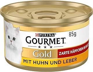 Gourmet Purina Gourmet Gold Delicate Appetizers in Sauce Wet Cat Food with Chicken and Liver, Pack of 12 (12 x 85 g)