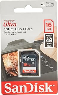 سانديسك بطاقة ذاكرة فلاش الترا 16GB SD SDHC UHS-I الفئة 10 سرعة قراءة تصل إلى 48 ميجابايت/ثانية 320X SDSDUNB-016G-GN3IN بالجملة