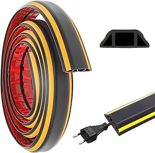 CEWROM Floor Cable Bridge, 3 Metre Cable Duct Floor Flat, Flexible PVC Floor Cable Protection, Cable Duct, Cable Cover, Floor Cable Protection for Home, Offices, Power Cord