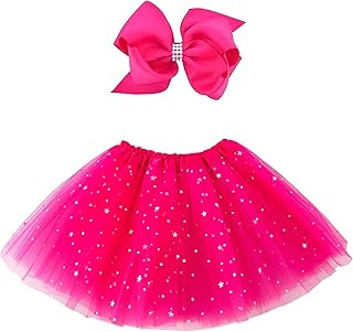 Girls Layered Stars Sequins Tutu Skirt Princess Ballet Dance Dress for 2-8 Years