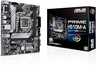 اسس لوحة ام تجارية مايكرو ايه تي اكس من برايم H510M-A/CSM LGA1200 (انتل الجيل 11/10) (منفذ الملحقات الاضافية السريع 4.0، M.2 NVMe SSD، شبكة محلية 1G، USB 3.2 الاول، DP/HDMI/D-Sub، SPI-TPM، ACCE)، DDR4