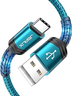 كيبل USB نوع C للشحن السريع 3 امبير من جيه اس او اكس (عبوة من قطعتين 6.6 قدم + 6.6 قدم) من USB نوع ايه الى USB-C متوافق مع سامسونج جالكسي اس 10 واس 10 اي واس 9 واس 8 واس 20 بلس ونوت 10 و9 و8 وزد فليب