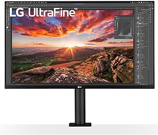 شاشة إل جي 32UN880-B 32 بوصة فائقة النعومة Ergo UHD 4K IPS مع توافق HDR 10 واتصال USB من النوع C أسود LED