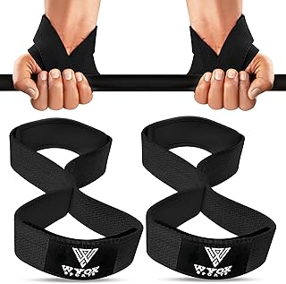 WYOX Figure 8 Weight Lifting Straps for Weightlifting Heavy Duty Deadlifting Workout Straps | Wrist Wraps Gym Equipment Gear Men Women PAIR