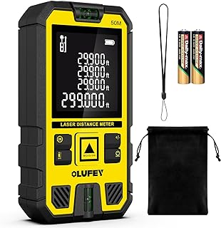 OLUFEY Laser Measure,Laser Distance Meter Device IP54 Portable Digital Measure Tool Range Finder with Bubble Levels and LCD Backlit