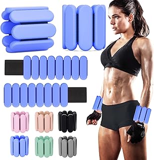 YOVKOK Adjustable Ankle Weights for Women Men,Wrist Weights set for Walking Running,1 Pair (1Lbs Each) Silicone Workout Weights for gym fitness, Jogging,yoga,pilates,strength training,physical therapy