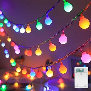 A.bigwhale 30 LED String Lights Battery Operated LED Christmas String Lights, Colorful Globe Fairy Lights 3M Fairy Lights for Indoor, Balcony, Terrace, Garden, Party, Christmas, Wedding