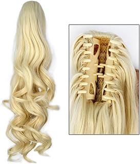 Miss U Hair Girl's 20" Long Blonde Curly Claw Jaw Ponytail Clip On Hair Extensions Hairpiece P10 (A07 Beige)