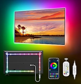 شريط اضاءة LED للتلفزيون، اضاءة خلفية LED 9.84 قدم RGB، من ماتيكود، USB شريط اضاءة LED للتلفزيون 43- 65 انش، بلوتوث تطبيق التحكم في الموسيقى شريط مزامنة الاضاءة لديكور الاعياد