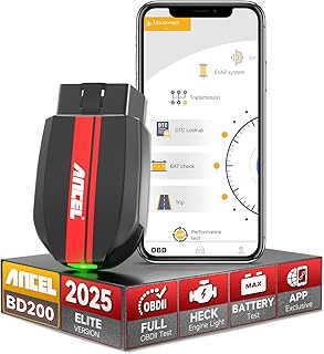 جهاز بلوتوث انكل BD200 لفحص اعطال السيارة، لقراءة اكواد OBD2 واختبار البطارية والاداء وفحص المحرك، مع برنامج حصري ومجاني للجوال، للايفون ايباد وAndroid