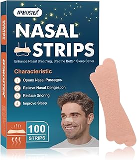 Pack of 100 Nose Plasters Snoring, Nose Strips Better Breathing, Nose Strips Anti Snoring for Sports and Sleep, Relieves Nasal Congestion and Allergies (Skin Colour, Size L)