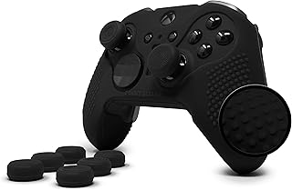 Elite Series 2 Grip Studded Skin Set for Xbox One Elite Series 2 Controller بواسطة Foamy Lizard Free Silicone Skin with - Flat Anti-Slip Studs Plus Set of 8 QSX-Elite Thumb Grips black FL-XB1-ELITE2-X