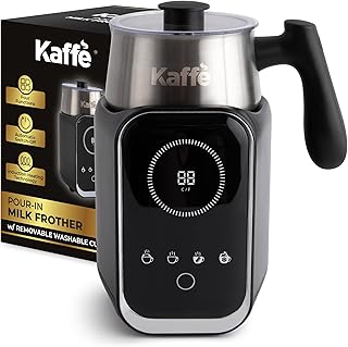 Kaffe 4-in-1 Electric Milk Frother & Warmer (7oz) - Removable Jug & Non Stick Coating - Warm & Cold Milk Frothing Pitcher for Silky Foam - Barista Tool for Lattes, Macchiatos & Cappuccinos