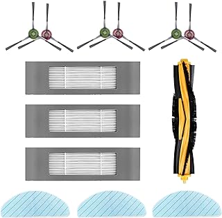 بلوتينت مجموعة قطع غيار بديلة من ملحقات فلتر الممسحة لمكنسة ايكوفاكس ديبوت اوزمو T9 T9 T9+ ييدي فاك 2 برو روبوت المكنسة الكهربائية (عبوة من 13 قطعة)