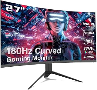 KTC شاشة العاب 27 انش منحنية 1440P 165Hz 144Hz 2K 1500R 1 مللي ثانية فري سينك بريميوم / جي منفذ عرض HDMI USB فيزا كمبيوتر تثبت على الحائط LCD أسود