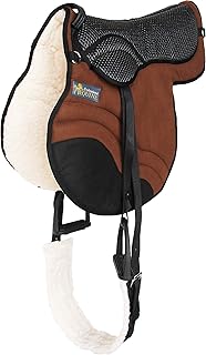 CHALLENGER Horse English Western Trail Fleece Padded Adjustable Bareback Saddle Pad Blue 39TS05