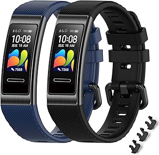 MIJOBS Bracelets for Huawei Band 4 Pro/Band 3 Pro/Band 3 Replacement Straps Breathable and Soft Sports Bracelets with Silicone Bands Compatible with Huawei Band 3/3Pro/4Pro