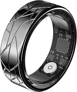 Smart Ring Men Women Health Ring Heart Rate Monitor SP-O2 Sleep Monitor Fitness Tracker Rings for Men Gesture Control Pedometer Step Counter Waterproof Compatible with Charging Case ios Android Phones