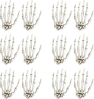 DVOFU 6Pairs Halloween Skeleton Hands Haunted House Horror Props Cemetery Party Decor for Adult Home Indoor Pendant Ornaments