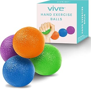 Vive Hand Exercise Balls - Grip Strengthening Physical, Occupational Therapy Kit - Squishy Stress, PT, Arthritis Pain Relief Workout Set - Fidget Finger Muscle Squeeze Resistance