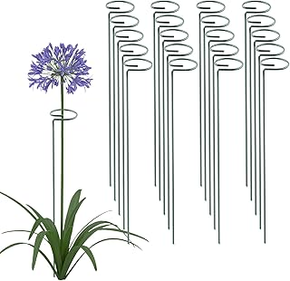 ثيالين 20 عبوة من 20 قطعة لدعم النباتات في الحديقة، اطواق دعم النباتات ذات جذع واحد لزهور الاوركيد والطماطم والفاوانيا والزنبق والورد والجلاديولوس (18 انش)