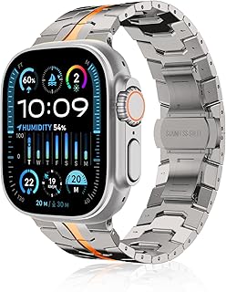 MaEiol Titan Metall Armband für Apple Watch 49mm 45mm 44mm 42mm/Apple Watch Series 10 46mm, Iron Man Premium Metall Ersatzarmband für Apple Watch Ultra 2/SE/Series 10 9 8 7 6 5 4 3 2 1