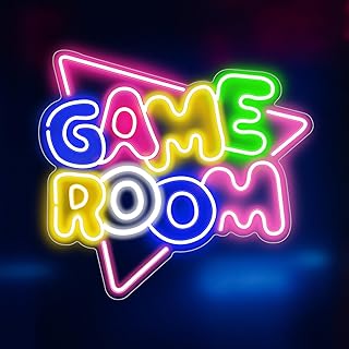 Anrookie GAME ROOM Neon Sign 14"×13" Large Gaming LED Light Sign Colorful with Dimmable USB Powered,Wall Decor Sign for Home Game Zone Party Decor, Men Cave,Game Club, Gift for Girls Boys (GAME ROOM)