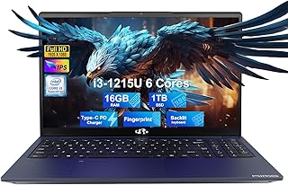 نيمو لابتوب 15.6 FHD IPS ومعالج انتل 6 كور i3-1215U جيل 12 (حتى 4.4GHz افضل من i5-1135G7) وRAM 16GB وSSD 1TB وبصمة اصبع وكيبورد باضاءة خلفية وواي فاي 6 وضمان لمدة عامين وارجاع 90 يوم وويندوز 11