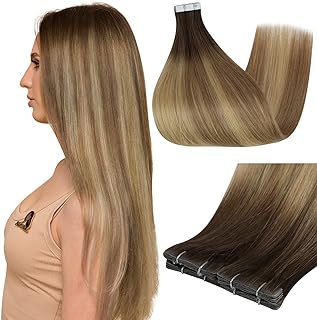 Full Shine Injection Tape Virgin Hair 5Pcs Color 3 Brown Fading To 8 Ash Brown And 22 Blonde 14" Seamless Intact Tape In Hair Remy Tape In Human Hair 10g