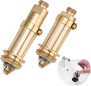 2 Pack Replacement Sink Basin Bath Pop Up Click Clack Slotted Plug Bolt Assembly, Slotted Bath Basin Plug with Brass Bolt and Internal Spring, Universal Fit for Bathroom Bathtub Sink Drain Stopper