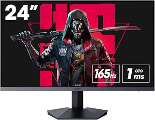 شاشة العاب 24 انش 1080P 165Hz بمنفذ HDMI من كوروي IPS تقنية فري سينك وجي متوافقة ميل قابل للتعديل عناية بالعين حامل VESA يثبت على الحائط FHD 1920x1080 منفذ عرض لون اسود اي بي اس