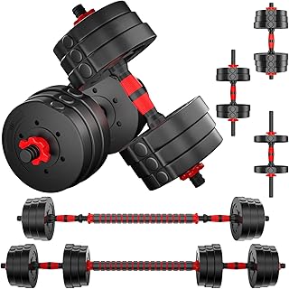 AJUMKER Dumbbells Barbell Set 20KG 30KG, Dumbbells Barbell Set,Adjustable Dumbbells set, Adjustable Lifting Training Set for Men and Women, Body Workout Home Gym Home Heavy Dumbbells