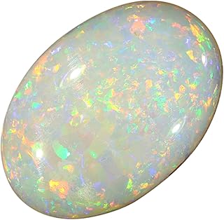 GEMSJEWELS, 12.25 Ratti / 11.00 Carat A+ Multi Fire Opal Stone Natural Oval Shape Australian Fire Opal Loose Gemstone with Lab Certified for Men's and Women's, Natural Australian Fire Opal Loose,