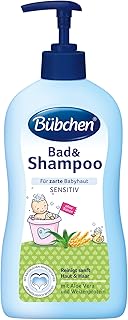 تشينوكسيا Bübchen Bad und Shampoo Sensitive Baby Shampoo und -duschgel mit Aloe vera und Weizenprotein, pflegt feine Hair und zarte Babyhaut, Menge: 1 x 400 مل