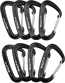 Rallt Carabiners 12kN- Heavy Duty Carabiner Clip for Hiking, Hammock, Backpacking- Lightweight, No Rust Aluminum Camping Accessories