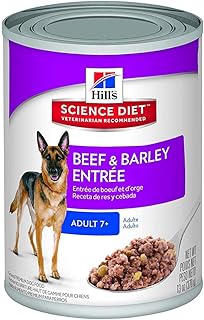 Hill's Science Diet Wet Dog Food, Adult 7+ for Senior Dogs, Beef & Barley Recipe, 13 oz. Cans, Pack of 12