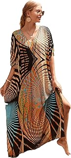 LOUSEA caftans for women plus size swim cover up vneck batwing dress loose fit moroccan caftan mumu dresses for women