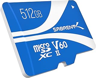 سيبرينت بطاقة ذاكرة V60 microSDXC من روكيت | 512GB، مواصفات V60، فيديو 8K، A1، UHS-II متوافقة مع (SD-MT60-512GB)