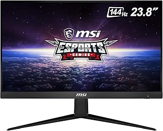 MSI شاشة العاب G241 مقاس 24 انش بدقة 1920 × 1080 (FHD)، IPS، 1 مللي ثانية، 144 هرتز، فري سينك، HDMI، منفذ عرض، امالة، من ام اس اي، أسود، LCD